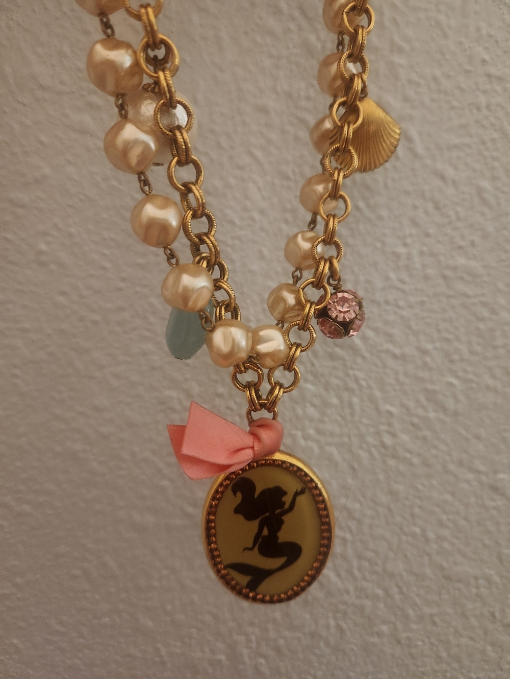 Disney Couture Little Mermaid Layered Charm Necklace with Ariel Pendant